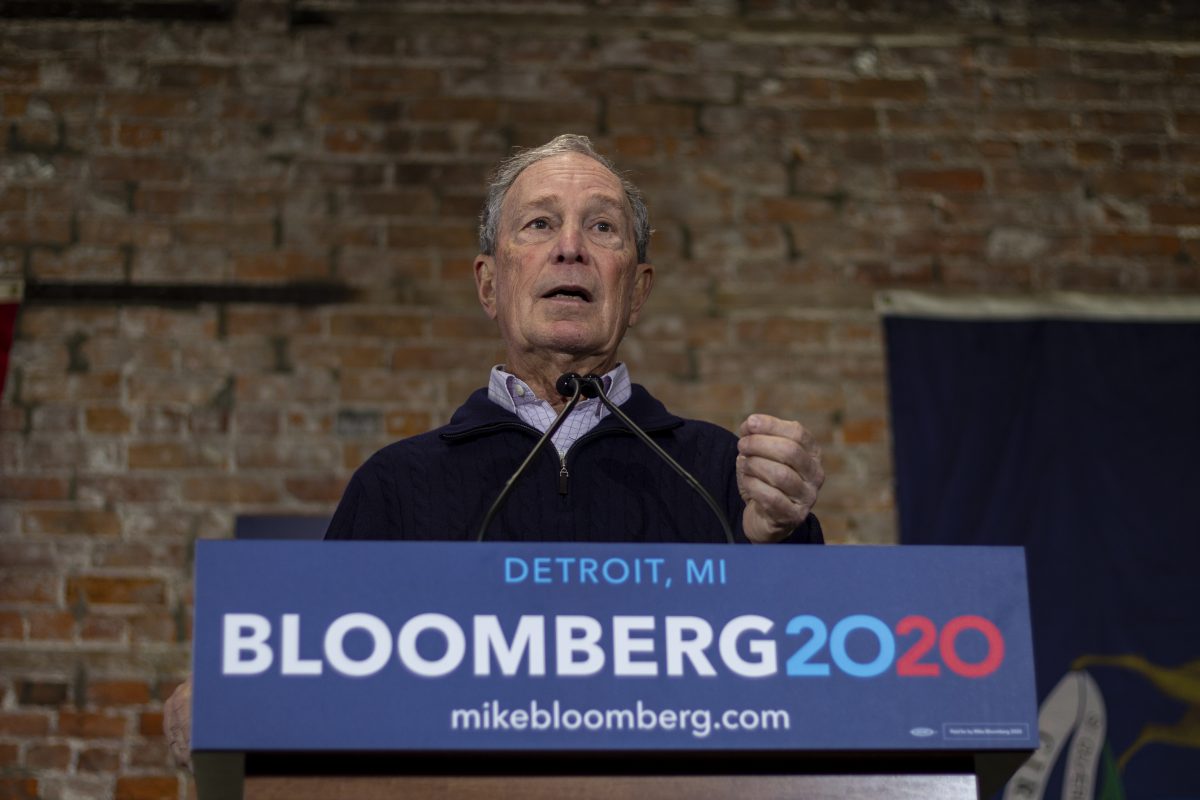 MIKE BLOOMBERG SPEAKS AT HIS MICHIGAN CAMPAIGN HEADQUARTERS IN EASTERN MARKET. PHOTO JOHN BOZICK