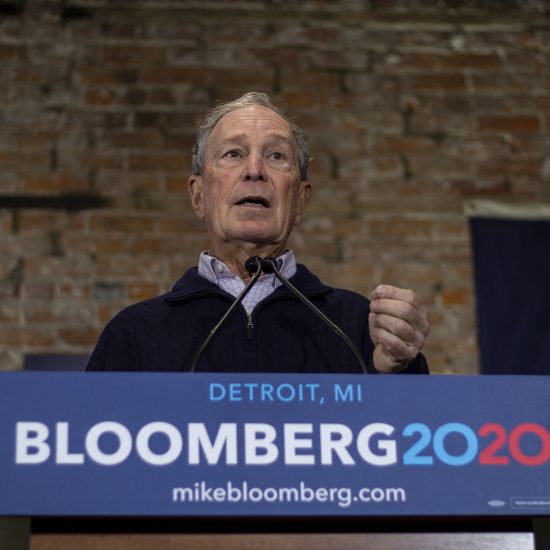 MIKE BLOOMBERG SPEAKS AT HIS MICHIGAN CAMPAIGN HEADQUARTERS IN EASTERN MARKET. PHOTO JOHN BOZICK