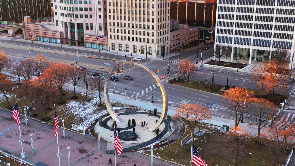 HART PLAZA, DOWNTOWN DETROIT, WHERE MUCH OF NAIAS 2020 WILL NOW TAKE PLACE. PHOTO KATAI