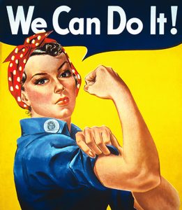 ICONIC ROSIE THE RIVETER POSTER WITH THE WORDS "WE CAN DO IT"