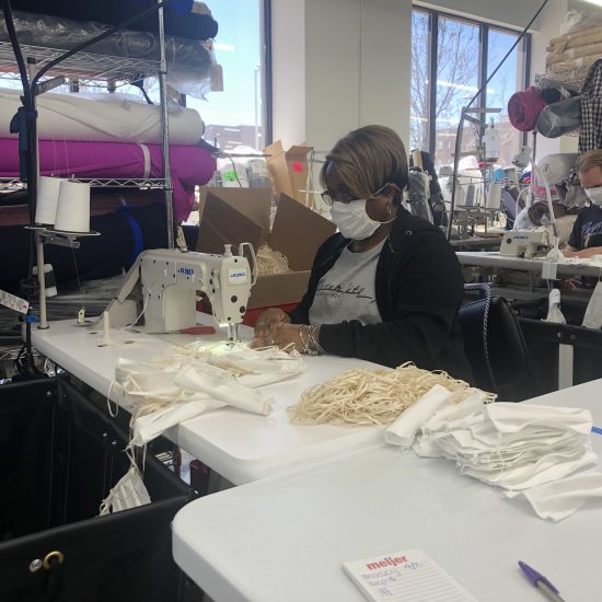 MASKS BEING MANUFACTURED BY DETROIT SEWN. PHOTO G1 IMPACT
