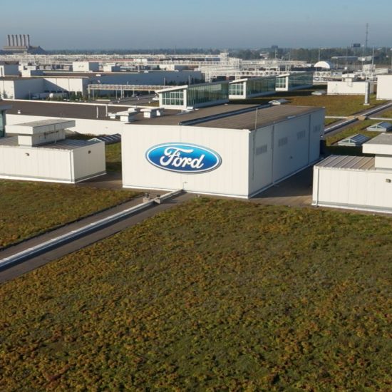 Coffee NA’S LARGEST LIVING ROOF – EIGHT FOOTBALL FIELDS IN SIZE – CONTINUES TO FLOURISH ATOP DEARBORN TRUCK PLANT’S ASSEMBLY BUILDING. VARIOUS PLANTS, INSECTS AND ANIMALS DEPEND ON WHAT IS NOW A THRIVING ECOSYSTEM. THE LIVING ROOF ALSO SERVES AS A COST-EFFECTIVE ALTERNATIVE TO ROOF MAINTENANCE FOR FORD