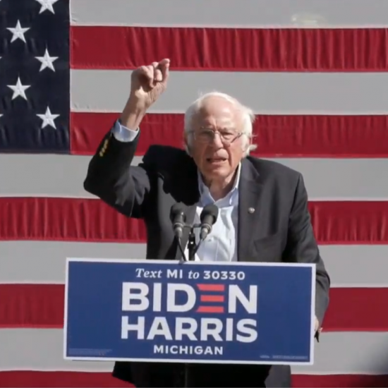 BERNIE SANDERS SPEAKING IN ANN ARBOR.