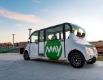 future of mobility: A MAY MOBILITY AUTONOMOUS SHUTTLE. PHOTO MAY MOBILITY