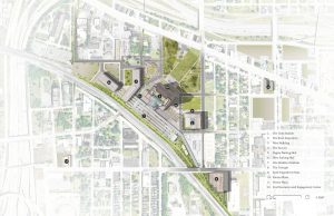 MICHIGAN CENTRAL SITE PLAN – COURTESY OF PRACTICE FOR ARCHITECTURE AND URBANISM (PAU)