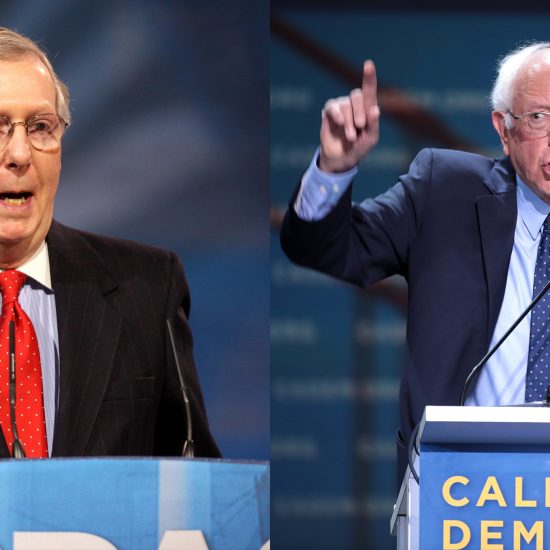 SENATE MAJORITY LEADER MITCH MCCONNELL AND SENATOR BERNIE SANDERS ARE ON OPPISATE SIDES OF THE FIGHT FOR $2000 AID CHECKS.