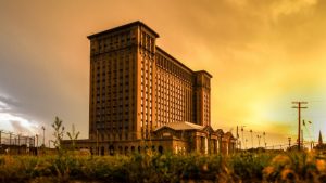 VIEW OF THE MICHIGAN CENTRAL STATION. PHOTO BY STEPHEN MCGEE