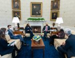 PRESIDENT BIDEN, VICE PRESIDENT HARRIS AND NEWLY APPOINTED TREASURY SECRITARY, JANET YELLEN, MEET WITH AIDS. PHOTO THE WHTE HOUSE / BIDEN ADMINSITRATION