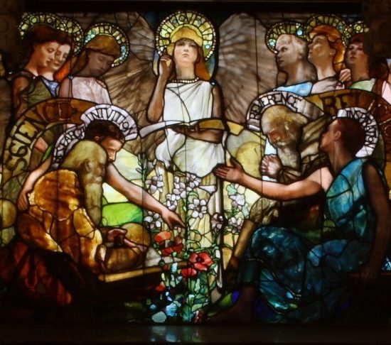 EDUCATION MADE BY TIFFANY GLASS CO. LOCATED AT YALE UNIVERSITY