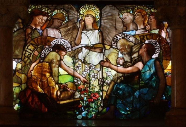 EDUCATION MADE BY TIFFANY GLASS CO. LOCATED AT YALE UNIVERSITY