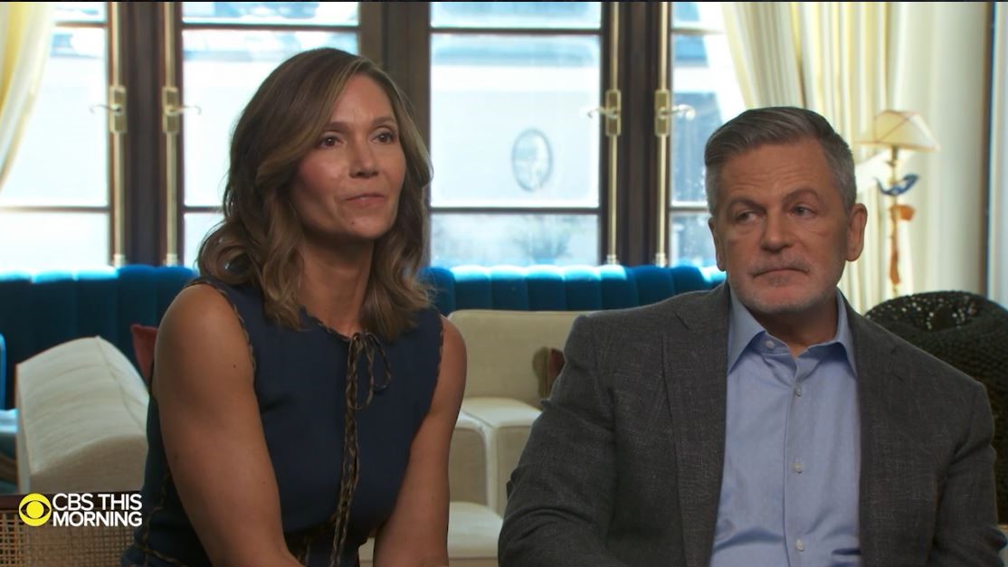 A SCREENSHOT OF DAN GILBERT AND HIS WIFE JENNIFER DURING THEIR INTERVIEW ON 'CBS THIS MORNING.'