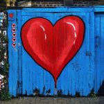 heart on blue door