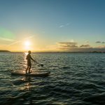 Paddleboard silhouette sunset