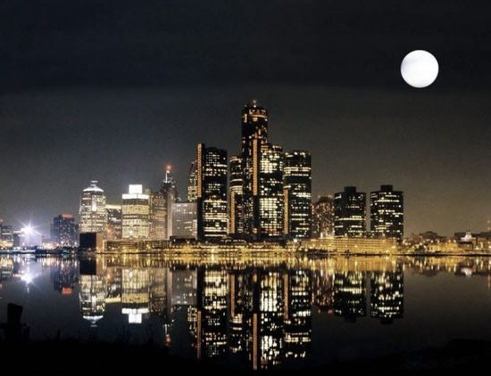 PHOTO DETROIT SKYLINE AT NIGHT / PINTEREST