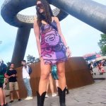 katie williams at movement electronic festival in deviate fashion lavender sunset dress