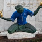 Detroit Lions Jersey on Spirit of Detroit Statue