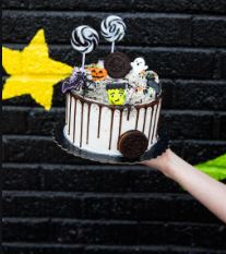 MONSTER MASH LIMITED EDITION HALLOWEEN CAKE, PHOTO BOMBSHELL TREAT BAR JILL GIACOMINO