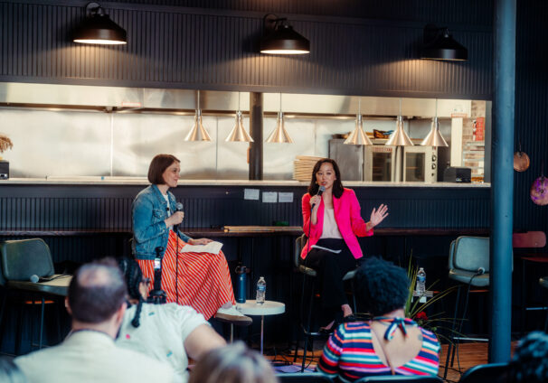 SENATOR CHANGE AND KATY TRUDEAU CEO OF EASTERN MARKET SPEAKING AT BUSINESS OF FOOD SUMMIT 2026