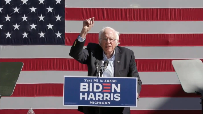 BERNIE SANDERS SPEAKING IN ANN ARBOR.