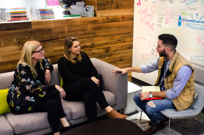furniture DCTC'S CHRISTOPHER STEFANI INTERVIEWS MEREDITH VYN AND ERICA KIMBER. PHOTO JC