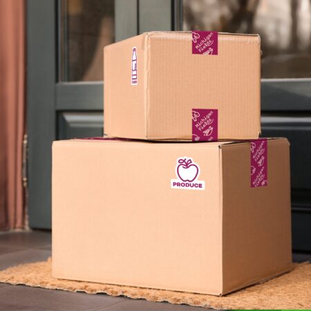 BOXES OF FOOD DELIVERED BY MICHIGAN FIELDS. PHOTO MICHIGAN FIELDS
