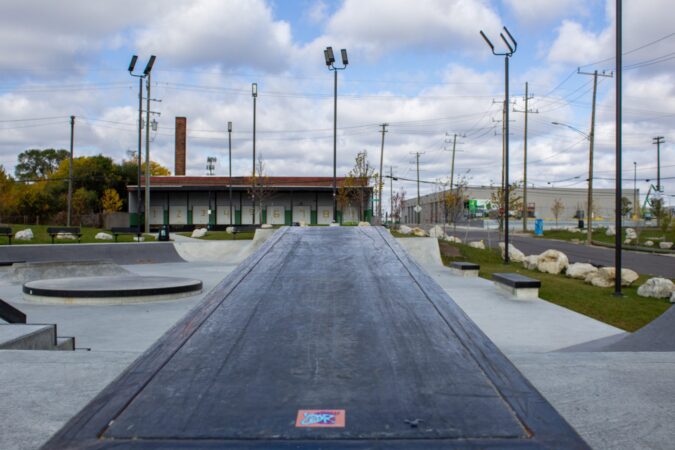 THE WIG A VIEW OF THE RIVERSIDE SKATEPARK THAT WAS DESIGNED BY COMMUNITY PUSH. PHOTO JOHN BOZICK