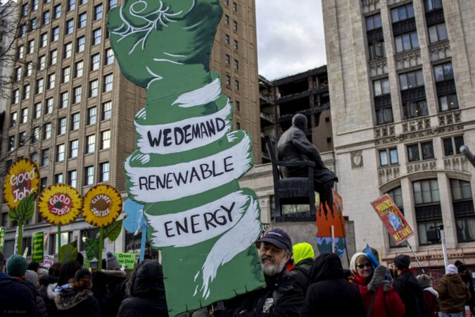 A CLIMATE JUSTICE MARCH IN DETROIT. PHOTO JOHN BOZICK