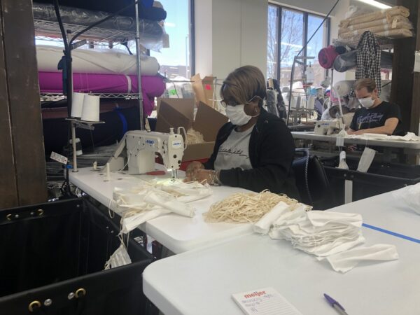 MASKS BEING MANUFACTURED BY DETROIT SEWN. PHOTO G1 IMPACT