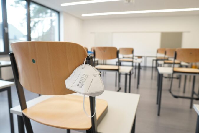 Detroit Students // Desks in a classroom