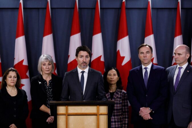 Canada CANADIAN PRIME MINISTER JUSTIN TRUDEAU SPEAKS ON MARCH 15. PHOTO FROM THE CANADIAN GOVERNMENT
