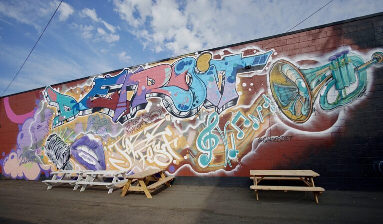 SHADES GRAFFITI MURAL; JAZZ FEST