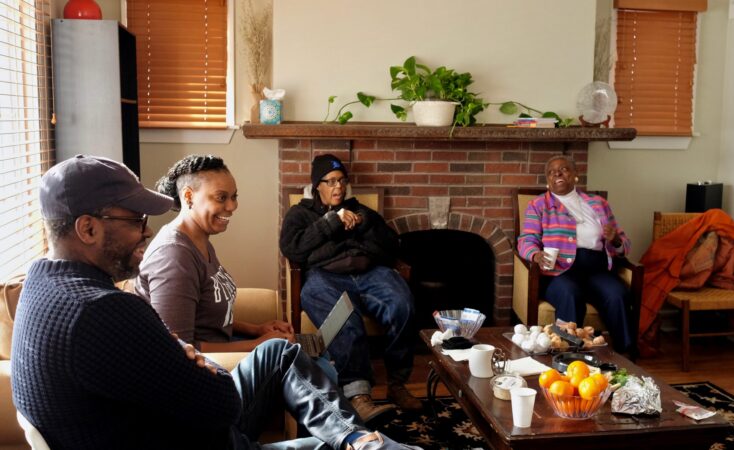 Detroit: PEOPLE ENJOYING COMMUNITY SPACE; TUXEDO PROJECT 2019, PHOTO CREDIT DANI DABNEY